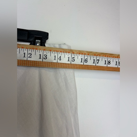 VTG Y2K Ann Taylor 10 Skirt 100% Linen Floral Embroidery White Minimalist preppy - Picture 9 of 11